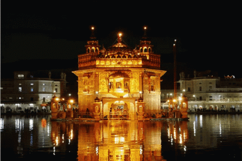 Golden Temple Lit Up at Night