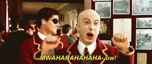 Goldmember Laughing And Got Hit GIF