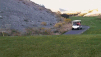 Golf Cart Ramped And Overturned GIF
