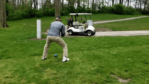 Golf Cart With Number 7 On Back GIF