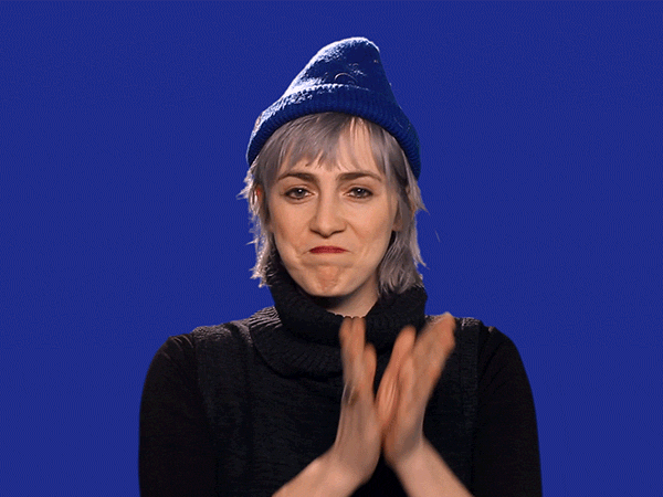 Golf Clap Well Done Blue Beanie GIF