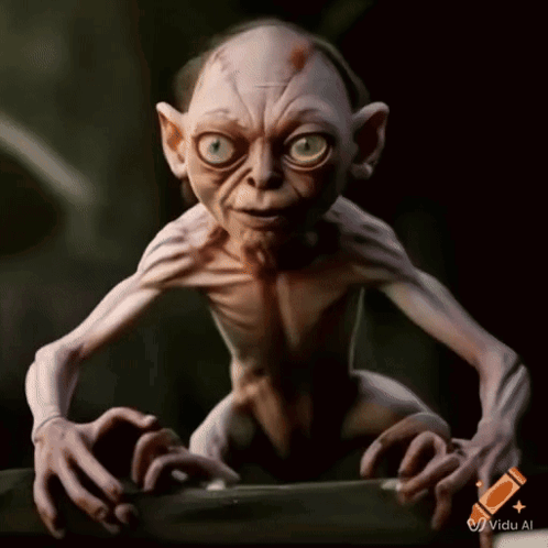 Gollum Cartoon With Pen GIF