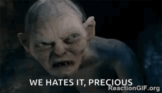 Gollum From The Lord Of The Rings Is Making A Funny Face . GIF
