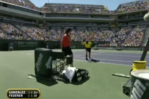 González Vs Federer Tennis Match GIF