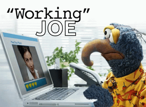 Gonzo Pretending To Work Scrolling GIF