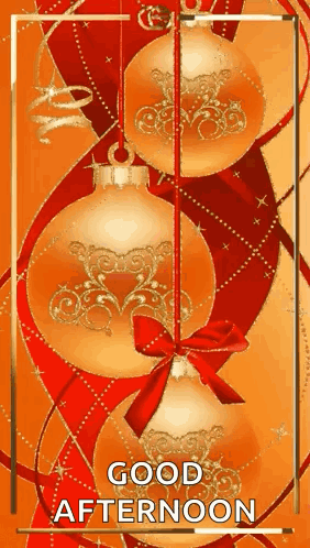 Good Afternoon Card with Hanging Christmas Ornaments