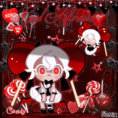 Good Afternoon Cartoon Character And Candy GIF