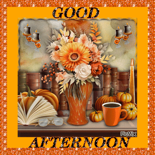 Good Afternoon Greeting With Vase of Flowers