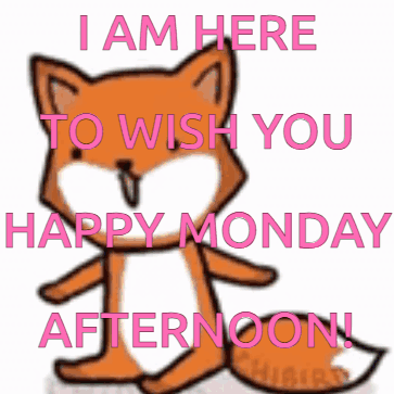 Good Afternoon Happy Monday Cartoon Fox GIF