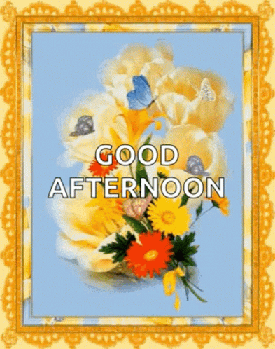 Good Afternoon Happy Monday Golden Frame GIF