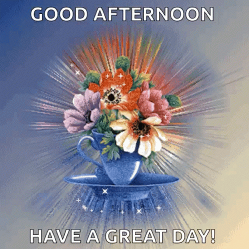 Good Afternoon Happy Monday Sparkling Flowers GIF
