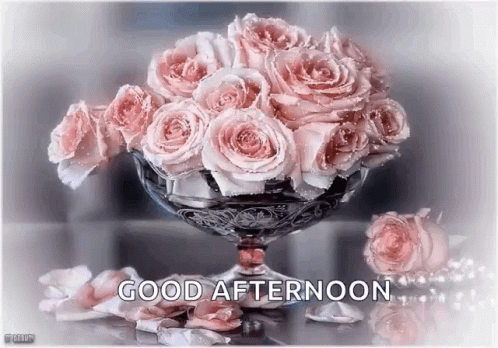 Good Afternoon Happy Tuesday Pink Rose Bouquet GIF