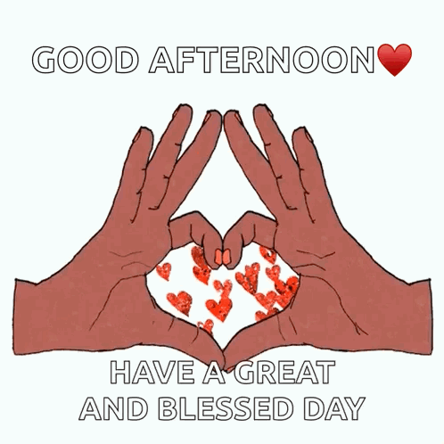 Good Afternoon My Love Hand Heart GIF