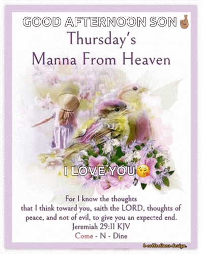 Good Afternoon Son Thursday Manna from Heaven Card