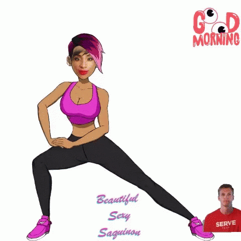 Good Cossack Squat As Morning Exercise GIF