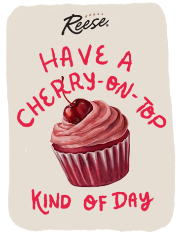 Good Day Cherry Cupcake Greeting GIF
