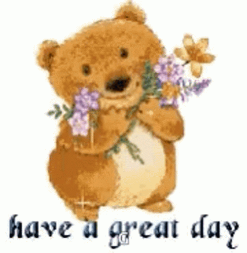 Good Day Flower Bear Sparkle GIF