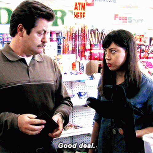 Good Deal Parks And Rec Ron Swanson April GIF