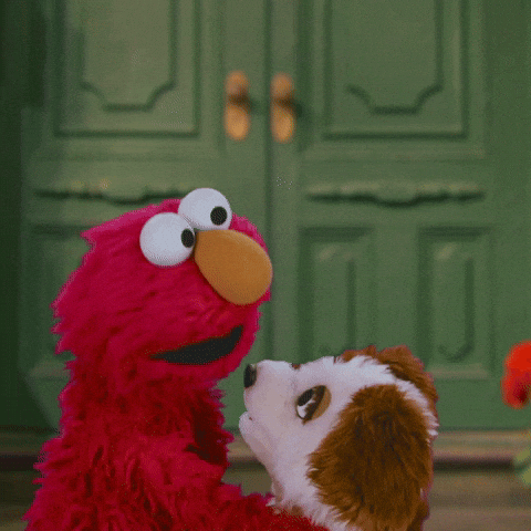 Good Dog Elmo Petting Puppet Dog GIF