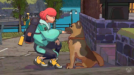 Good Dog Getting Pets Anime GIF