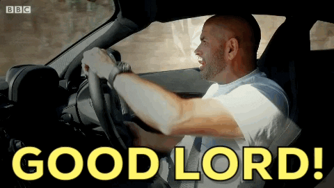 Good God Nervous Man Driving GIF