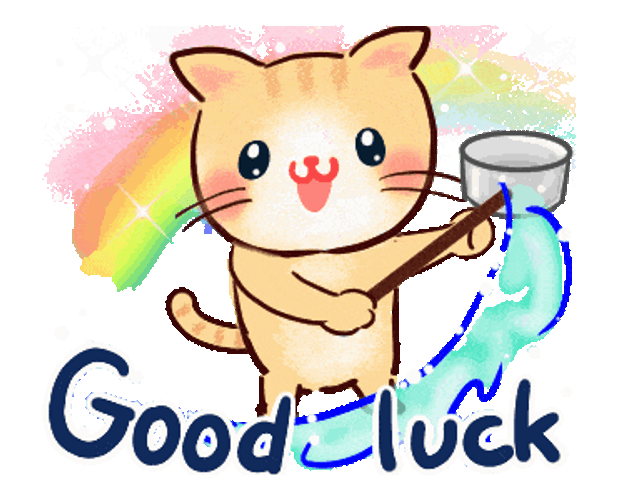 Good Luck Cat Rainbow Splash GIF