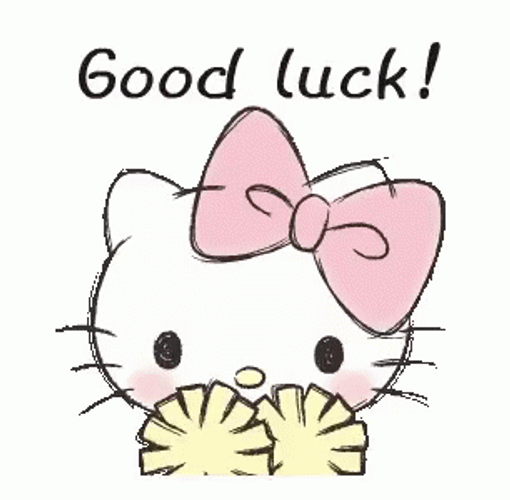 Good Luck Hello Kitty Cheer GIF