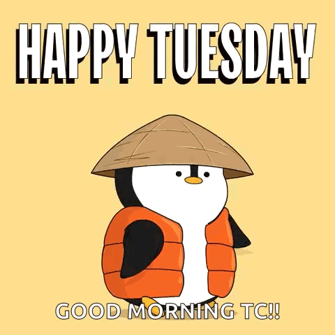 Good Morning Animated Happy Tuesday Penguin GIF