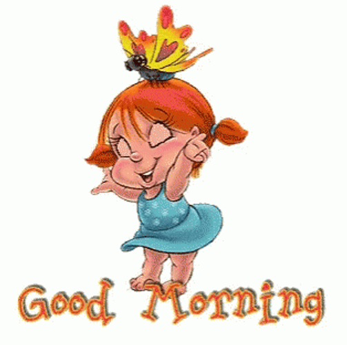 Good Morning Animated Jolly Girl GIF 