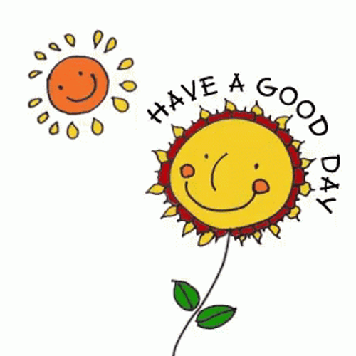 Good Morning Animated Sunflower Stem GIF 
