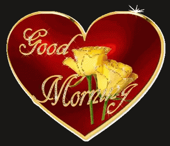 Good Morning Animated Yellow Roses GIF