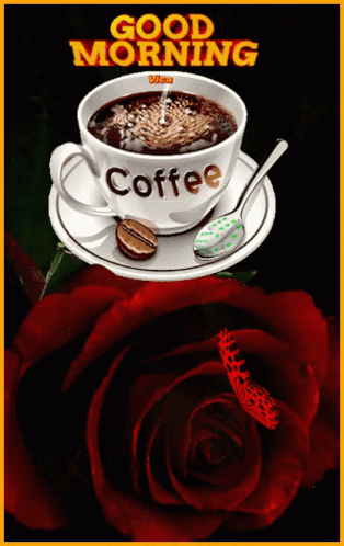 Good Morning August Red Butterfly GIF