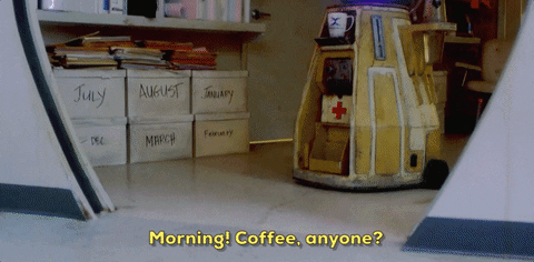 Good Morning August Robot Waiter GIF