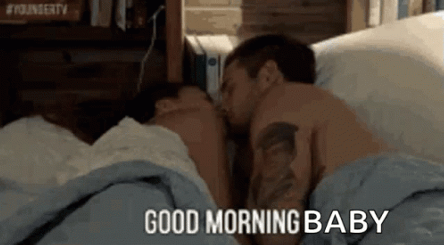 Good Morning Baby Couple Passionately Kissing GIF