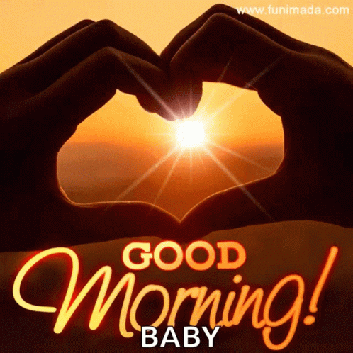 Good Morning Baby Greeting Card with Heart Hand