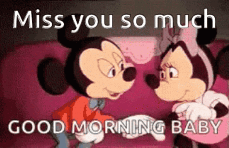 Good Morning Baby Minnie Hugging Mickey GIF