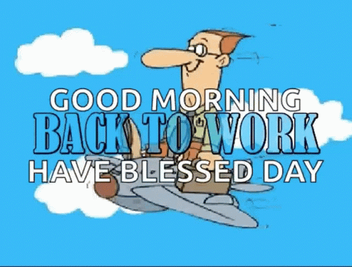 Good Morning Back to Work Man on Airplane