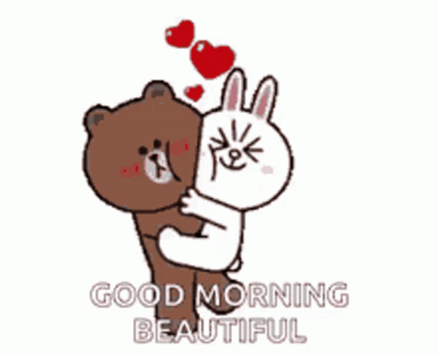 Good Morning Beautiful Cony And Brown GIF