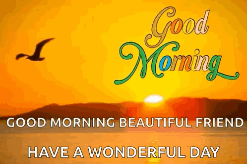 Good Morning Beautiful Friend With Sunset GIF
