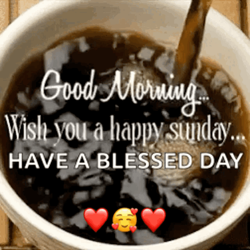 Good Morning Blessed Sunday Swirling Coffee GIF