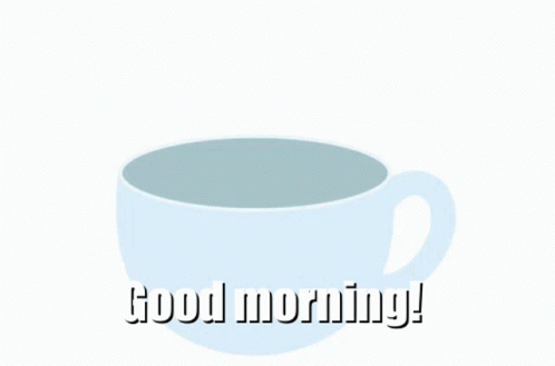 Good Morning Cat In Cup GIF