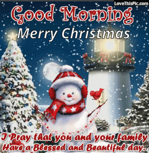 Good Morning Christmas Snowman GIF