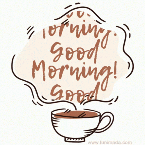 Good Morning Coffee Brown Greets Hot Doodle Drawing GIF