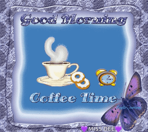 Good Morning Coffee Time Card With Coffee Cup