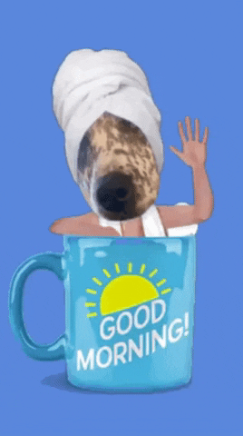 Good Morning Cute Dog On Coffee GIF