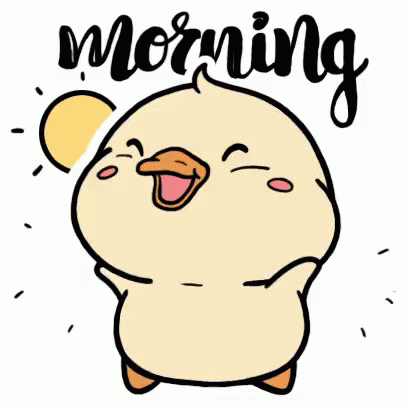 Good Morning Cute Excited Duck GIF