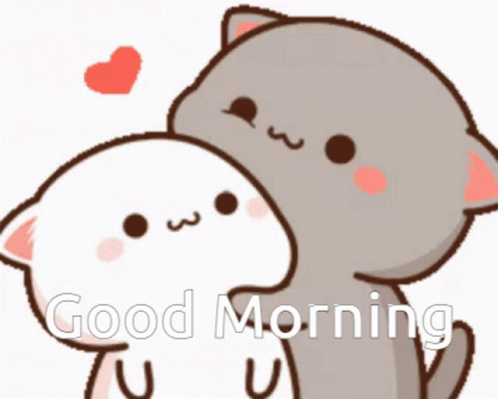 Good Morning Cute Peach & Goma GIF