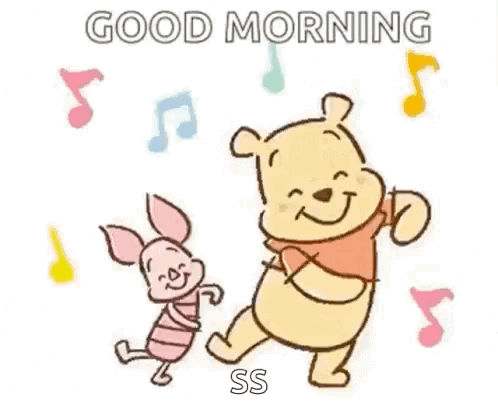 Good Morning Dancing Winnie The Pooh And Piglet GIF