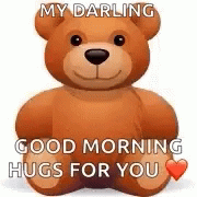 Good Morning Darling Hugs Teddy Bear GIF