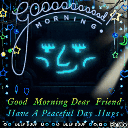 Good Morning Dear Friend Have A Peaceful Day Hugs GIF